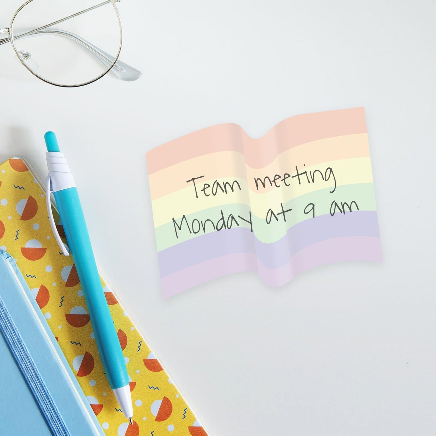 Gay Pride Flag Sticky Note Assortment / 4" x 3" Repositionable LGBTQ Love Sticky Notes/Set of 3 Rainbow Heart Flag Pads/Made in The USA