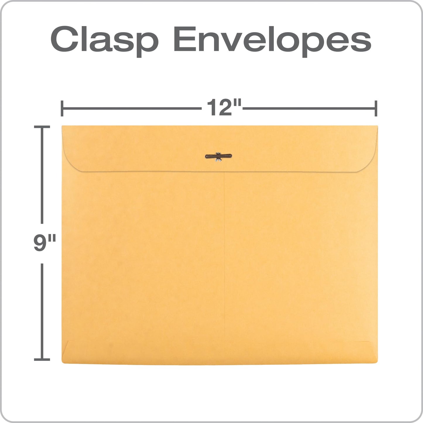 Quality Park 9 x 12 Clasp Envelopes, Deeply Gummed Flaps for Permanent Secure Seal, Great for Filing, Storing or Organizing Documents, 28 lb. Brown Kraft, Open Side, 100/Box (QUA38090)