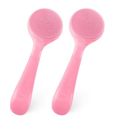 2Pack Silicone Face Brush Manual Face Scrub Brush Soft Facial Brushes Waterproof Exfoliating Face Brush Skin Friendly Face Cleaner Brush for Women and Men Blackheads Makeup Residues Removal