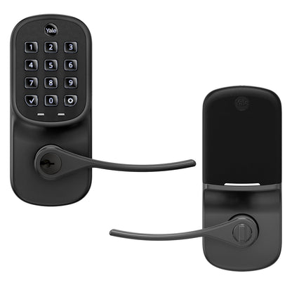 Yale Assure Lever - Keypad Lever Lock (for Doors with no deadbolt) - Keyless Entry with pin Code Unlocking and one-Touch or Auto-Locking - Black Suede