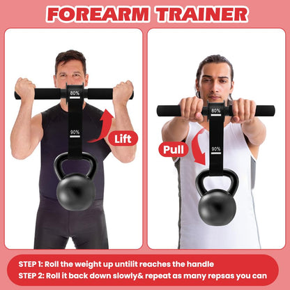 Forearm Strengthener and Wrist Roller with Thick Grip & Adjustable Strap, Ideal for Grip Strength Training, Muscle Building and Rehabilitation(Color:Black)
