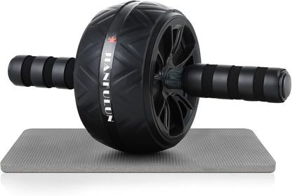 Ab Roller Wheel with Knee Pad, Ab Wheel Roller for Abs Workout & Core Strength Training, Dual Wheel Abdominal Exercise Equipment for Home Gym Fitness for Men & Women