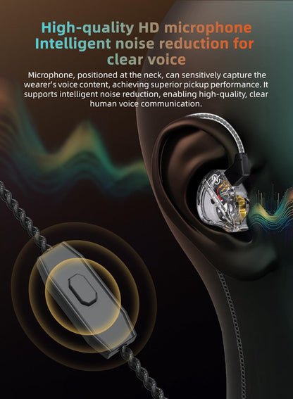 CCZ DC01 pro in Ear Monitor Headphones Ultrastrong Bass Edition Gaming Earbuds with Professional V-Shape Tuning 4N OFC Cable for Musicians/Singers/Audiophiles (with Mic, Cyan)