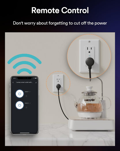 Lumary Smart USB Outlet with Type-C & USB-A Ports, WiFi in-Wall Outlet Compatible with Alexa & Google Home, Remote & Voice Control, Timer, FCC Certified, Tamper-Resistant, 4 Pack