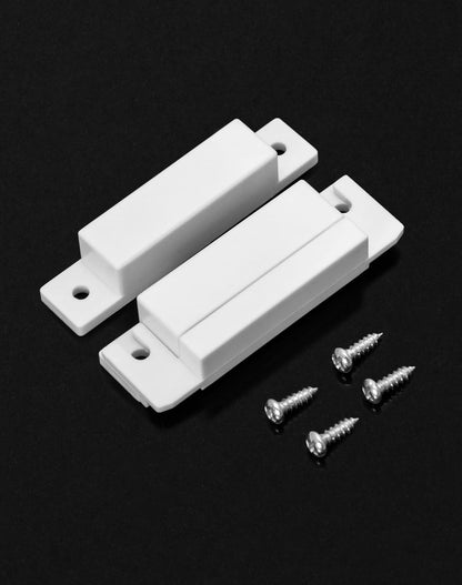 QWORK MC-31 Wired Surface-Mounted NC Magnetic Door Window Contact Sensor Alarm Reed Switch, White, Pack of 5 with 20 Screws
