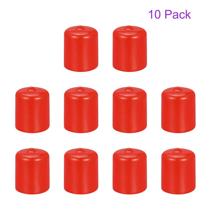 DMiotech 10 Pack 1" ID Red Screw Thread Protectors Rubber End Caps Bolt Covers for Screw Bolt Furniture Pipe