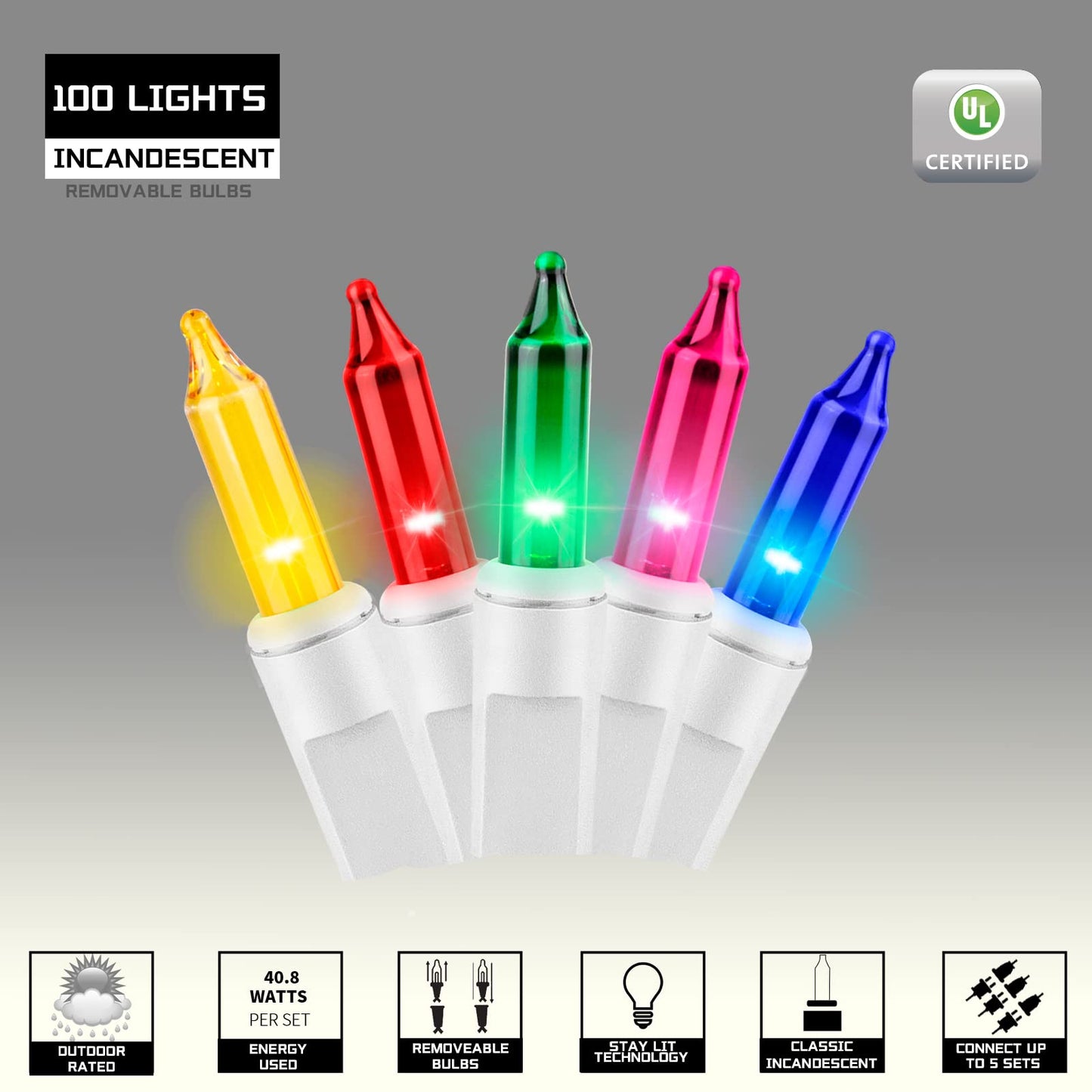 JUSTPRO 100LIGHTS Multi Easter Mini String Lights，Connectors Christmas Decorative Lights 19.6 UL Certified Waterproof for Easter Home Garden Holiday Christmas Tree Party Patio Wedding