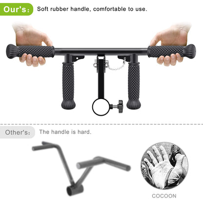 SELEWARE T Bar Row Attachment for 2" Olympic Barbell Bar, Solid Adjustable Multi-Grip Landmine Handle Attachment with Non-Slip Rubber Handle, Fits 2" Olympic Bars Strength Training Bars