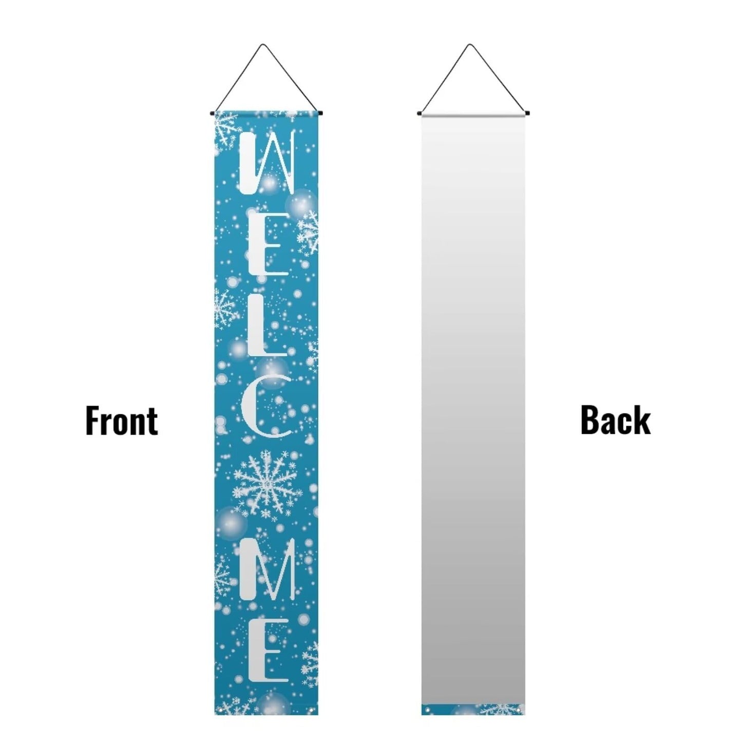 Binienty Welcome Hanging Banner Merry Christmas Porch Banner Sign for Front Door Garden Snowman Xmas Porch Banner Flag Party Supplies