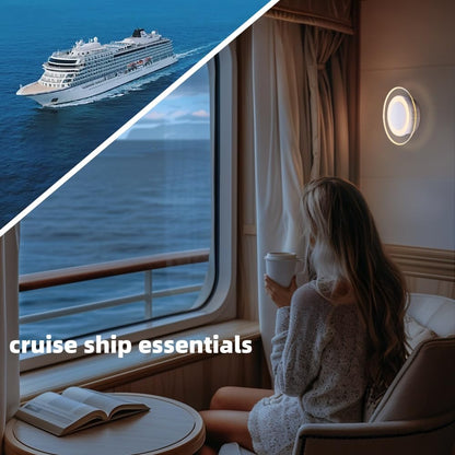2 Pack Magnetic Motion Sensor Night Light with Stick-On Base, Cruise Rechargeable Battery Powered Cordless Glow Light, Ideal for Bedroom, Bathroom, Stairway- Moonlit