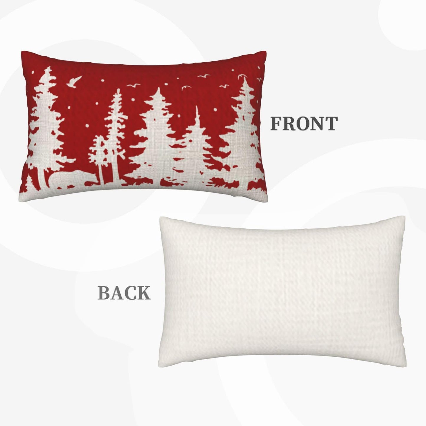 NIDITW Set of 2 Merry Christmas Snowflake Pine Tree Forest Bear Winter Snow Scenery Lumbar Cotton Linen Throw Pillow Cover Cushion Case Sofa Couch Decorative Waist 12x20 Inches (1-Forest Set)