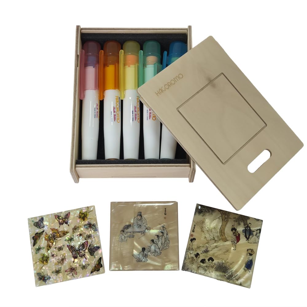Hagoromo Wood Holder Case with 5 Colors Chalk Holder