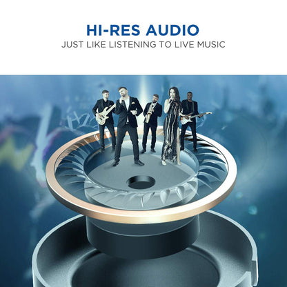 1MORE Triple Driver in-Ear Earphones Hi-Res Headphones with High Resolution, Bass Driven Sound, MEMS Mic, in-Line Remote, High Fidelity for Smartphones/PC/Tablet - Gold