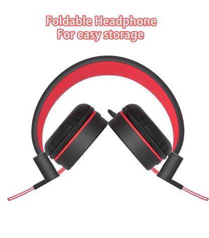 Bywulanda Kids Headphones with LED Lights for School, Upgrade USB Type C Kid Headphone with Microphone, Volume Limiter 85/94dB, Wired On Ear Headphones for Boys/Girls/Tablet/Travel -Black