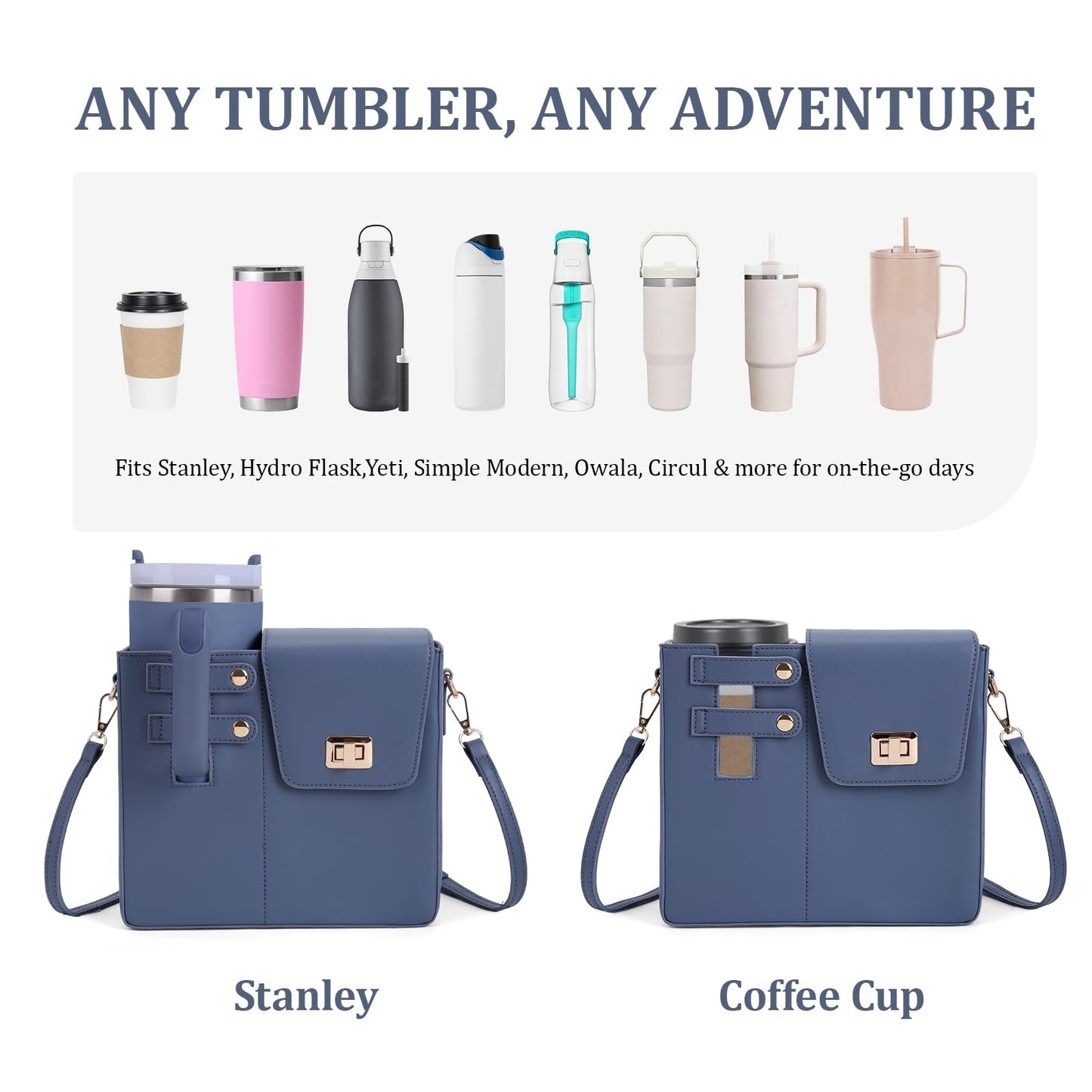 Stanley Purse Cup Holder Bag- Outdoor Portable Crossbody Bag for Stanley Cup Tumbler Purse
