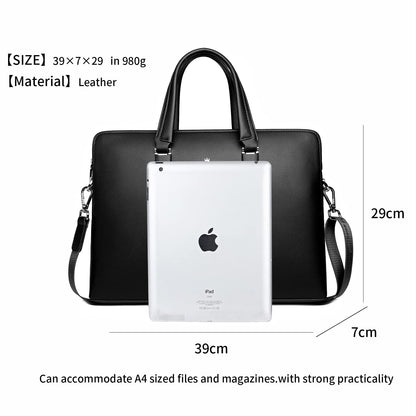 FSD.WG]Business Bag Leather Briefcase Shoulder Laptop Business Bag for Men