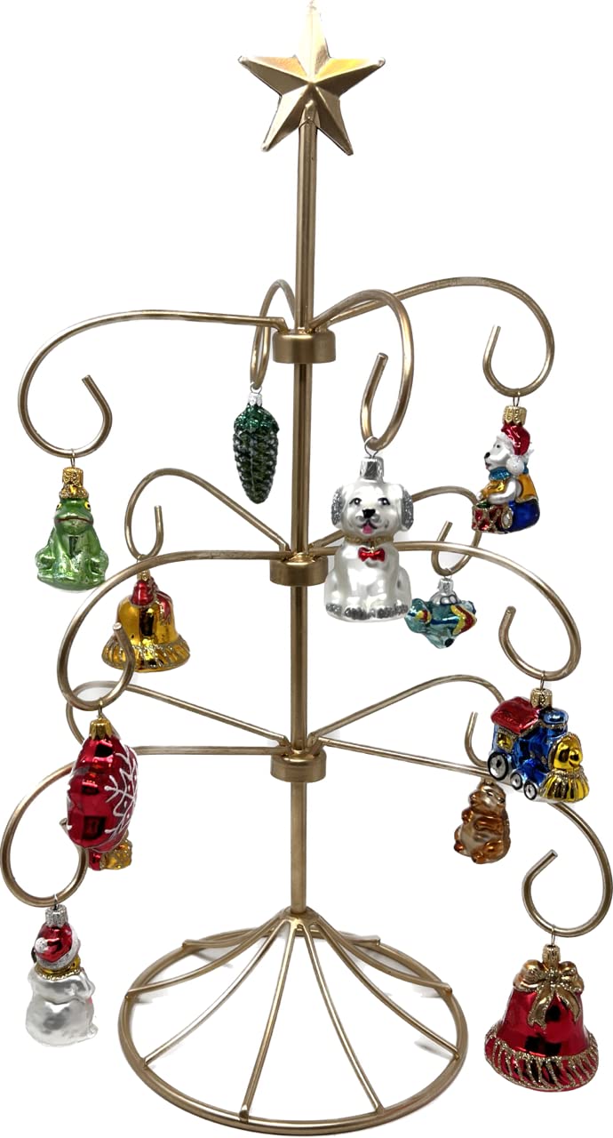 Polish Gallery Mini Glass Tree Ornaments White Jingle Bell Handcrafted Mouth Blown Glass 1 Inch Mini Ornaments Tiny Christmas Ornaments Made in Poland