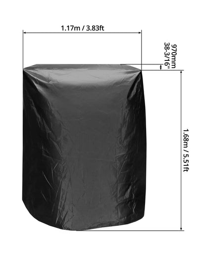 QWORK Black Treadmill Cover - Waterproof and Durable 46" L x 38" W x 66" H - Suitable for Most Folding Treadmills - Comes with Storage Bag