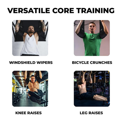 YAGHZU Hanging Ab Straps for Pull Up Bar - Premium Ab Straps for Core Strength and Ab Workout, Adjustable Rip Resistant Hanging Leg Raise Strap, Heavy Duty Ab Sling Strap, Arm Padded Pull UP Straps
