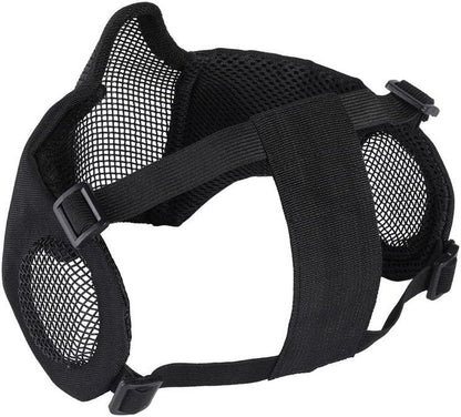 OneTigris Tactical Half Face Airsoft Mesh Mask - Foldable Design with Ear Protection | Military-Grade Comfort