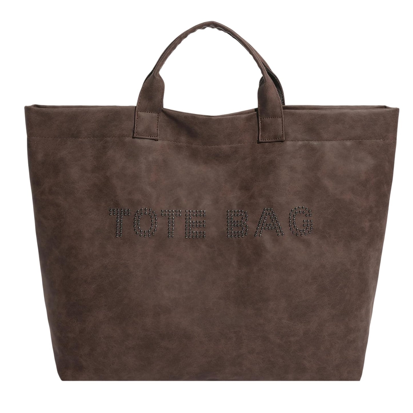 QCXBD Large Tote Bag for Women PU Leather Tote Purse for Work Travel Hobo Bag Vegan Leather Handbag (Coffee Brown_1)