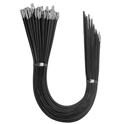 Aroono 100PCS 20inch Heavy Duty 304 Stainless Steel Zip Ties Self Locking, UV Resistant, 135lbs Strength, Black Epoxy Coated for Indoor/Outdoor Use