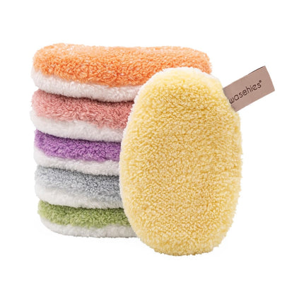 waschies Washable make-up removal and cleaning pads, reusable, deep pore cleaning only with water, skin-friendly, hypoallergenic, super soft "Colour Edition", set of 6