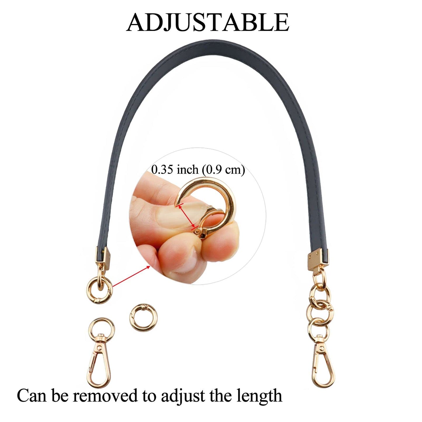 Beaulegan Purse Leather Handles Replacement for Handbag/Shoulder Bag 2 PCS, 24.4 Inch Long Coffee（Gold Clasp）