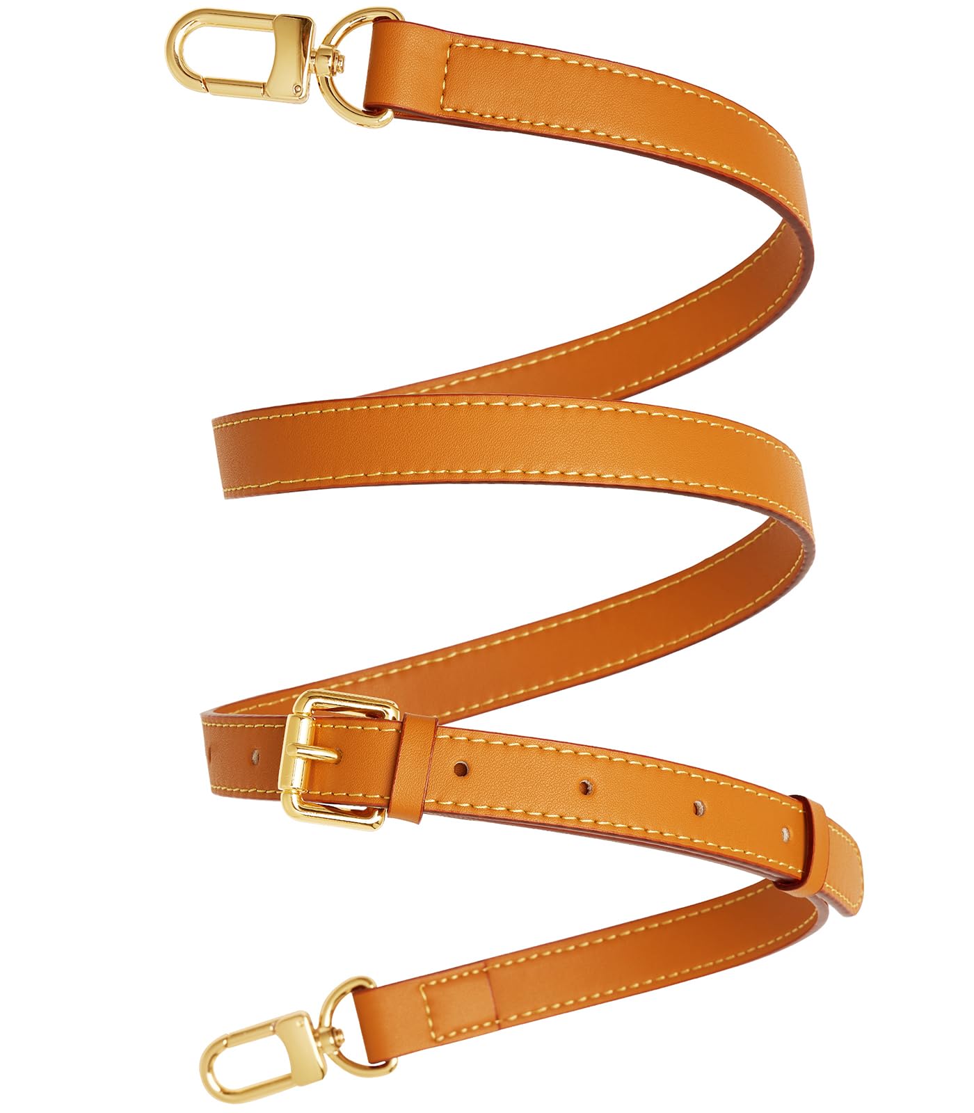 YAZHIMI Vachetta Leather purse strap Genuine Leather Adjustable Replacement Strap for Shoulder Bag Handbag Purse (Honey brown-leather purse strap)