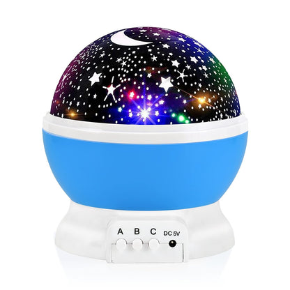 Votozi Night Light for Kids, Kids Night Light, Moon and Star Projector 360 Degree Rotation - 4 LED Bulbs 9 Light Color Changing with USB Cable, Unique Gift for Men Women Children