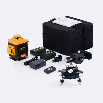 Laser Level Self-Leveling 4 x 360° - 4D Green Cross Bright Line Laser 100ft Range - Lazer Leveler Tool for Drop Ceiling, Picture Hanging, Tile Installation, Indoor DIY & Construction
