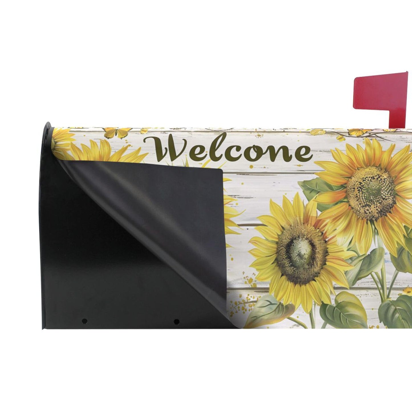 ALAZA Spring Summer Sunflower Welcome Magnetic Mailbox Cover MailWraps Garden Yard Home Decor for Outside Standard Size-18"x 20.8"