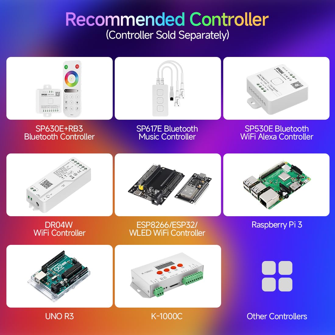 BTF-LIGHTING SK6812(WS2812B) RGBW LED Chips 200PCS RGB+Warm White Individually Addressable 5050SMD Module Pixels Light DC5V White PCB Chasing Dream Color for Christmas(No Adapter or Controller)