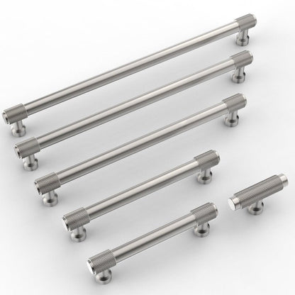 9BUILD 10 Pack Knurled Cabinet Pulls 7.5 Inch Brushed Satin Nickel Kitchen Cabinet Handles Cabinet Hardware Kitchen Handles for Cabinets Nickel Dresser Pulls Drawer Handle