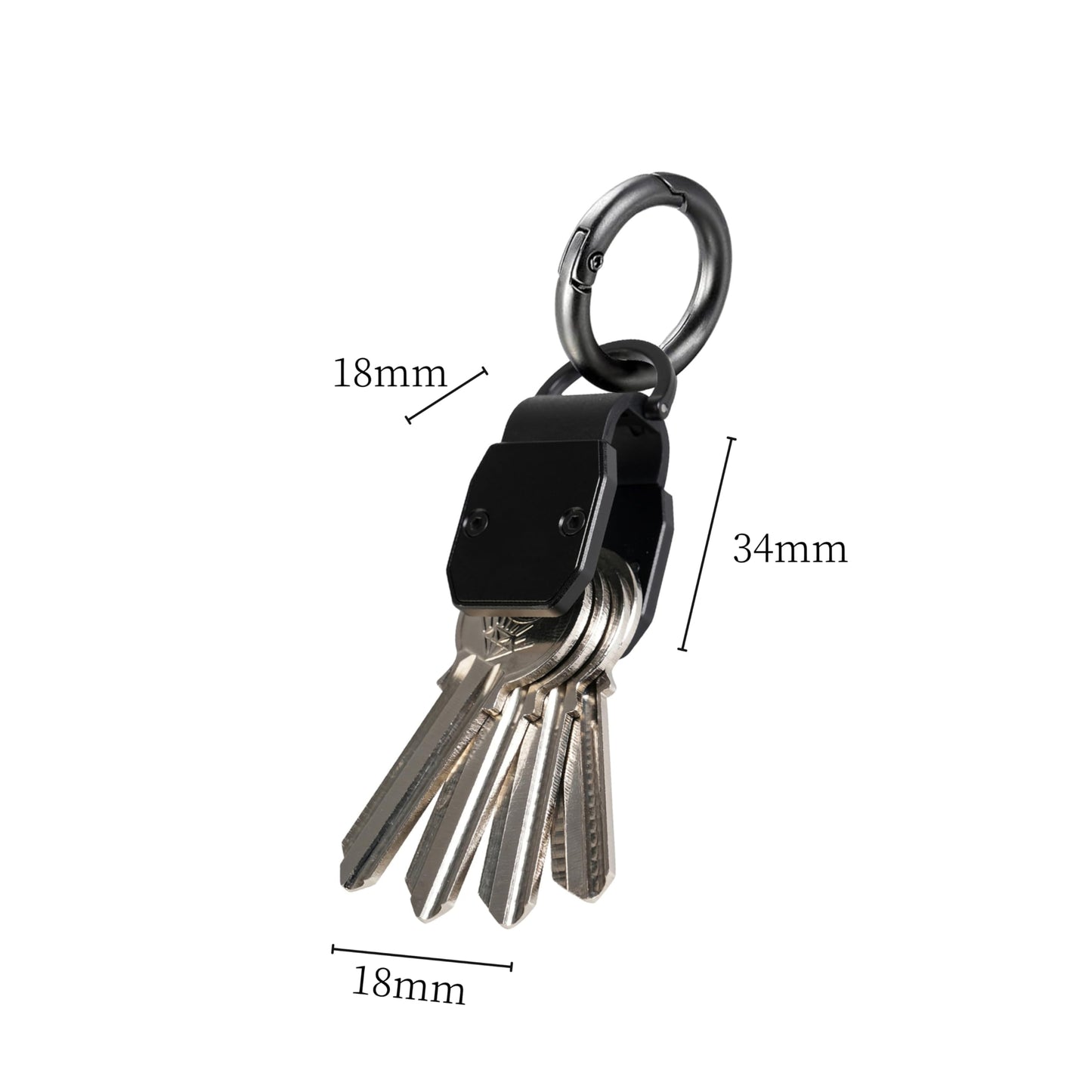 CAXGEK Compact Metallic Mini Key Organizer Keychain - Aluminum Carbon Fiber Key Holder Key Case.