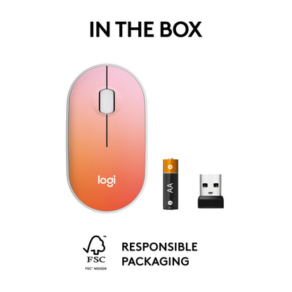 Logitech M340 Wireless Mouse with Limited Edition Prints, USB Receiver and Silent Clicks, Portable Wireless Mouse for Laptop, PC, Windows, Chrome, Surface – Floral Leaves