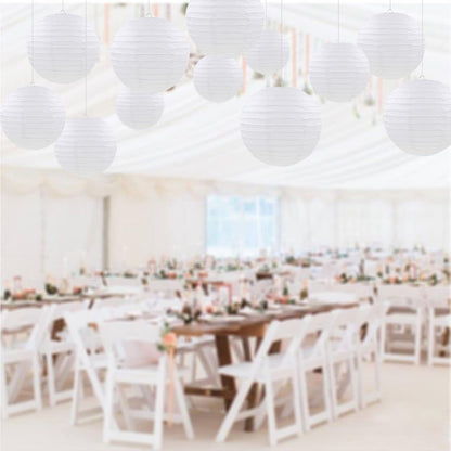 SIPRKAICT White Paper Lanterns Party Decorations,12pcs Hanging Paper Lantern for Engagement Bachelorette Wedding Baby Bridal Purple Birthday Decorations