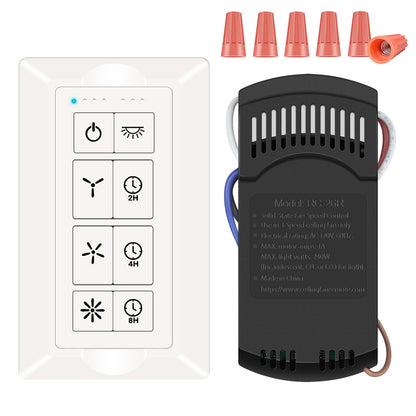 Smart WiFi Ceiling Fan Remote Control Kit, Universal 3 Speed Ceiling Fan Control with Dimmer, Compatible with Alexa, Google Assistant and Smart Life App, Remote Control Timing