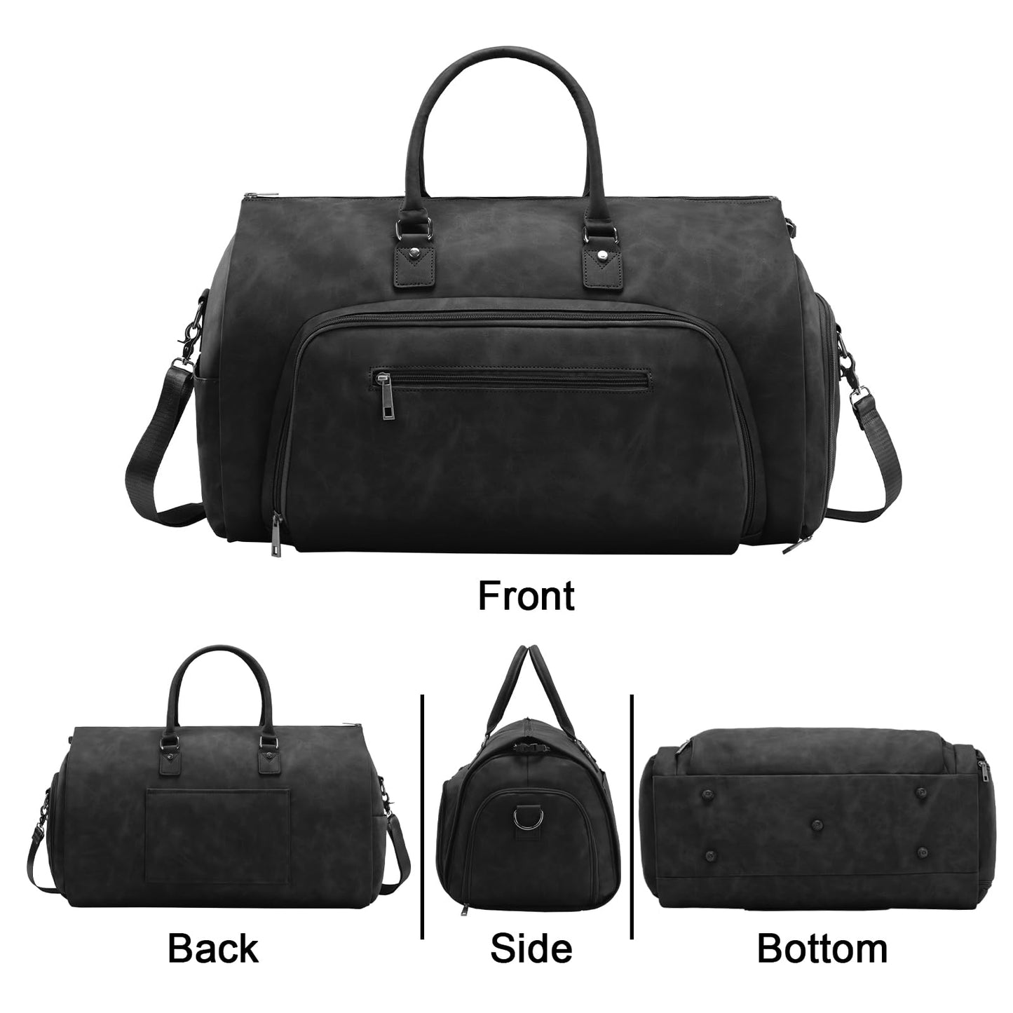 Travel Garment Bag for Men Women, Large, Black