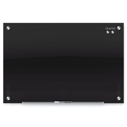 Quartet Magnetic Dry Erase Board, 36" x 24" Glass Whiteboard for Wall, Infinity, Black (G3624B)