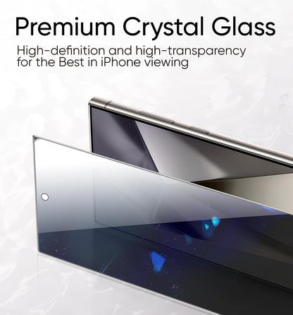 MAGIC JOHN [2 Pack] Basic for Samsung Galaxy S24 Ultra Privacy Screen Protector 6.8", Anti-Spy Tempered Glass, Bubble-Free, Easy Install, Case Friendly, 9H Hardness