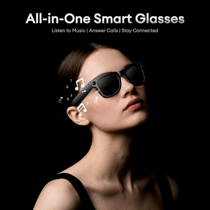 AI Smart Glasses, Bluetooth 5.4 Translation Glasses with 144 Language & Accents, Blue Light Filtering Lenses, Multifunctional Smart Glasses for Men Women, Travel Meeting Trade Business HY-C8 White
