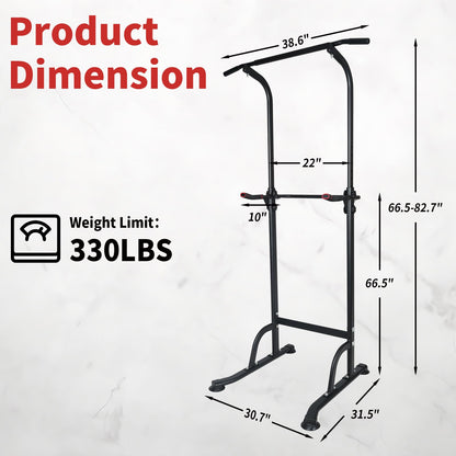 LSKSSNG Power Tower Dip Station Pull Up Bar Exercise Tower, Adjustable Height Dip Bar Power Tower for Multi-Function Full Body Strength Training Fitness Equipment, Pull Up Stand for Home Office Gym