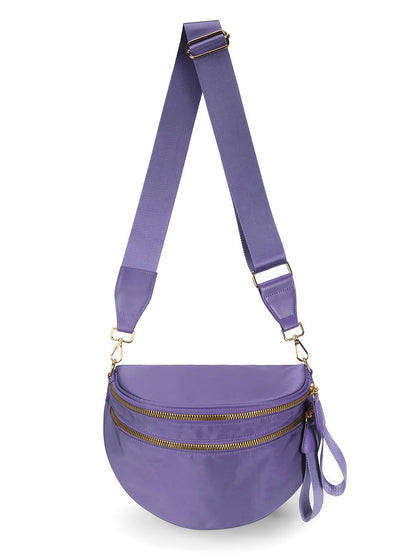 Pure Colour Crossbody Bag Bum Bag for Women,Spacious Purse Fanny Packs Belt Bag,Oversized Bum Bag (Colour Bum Bag-Beige)