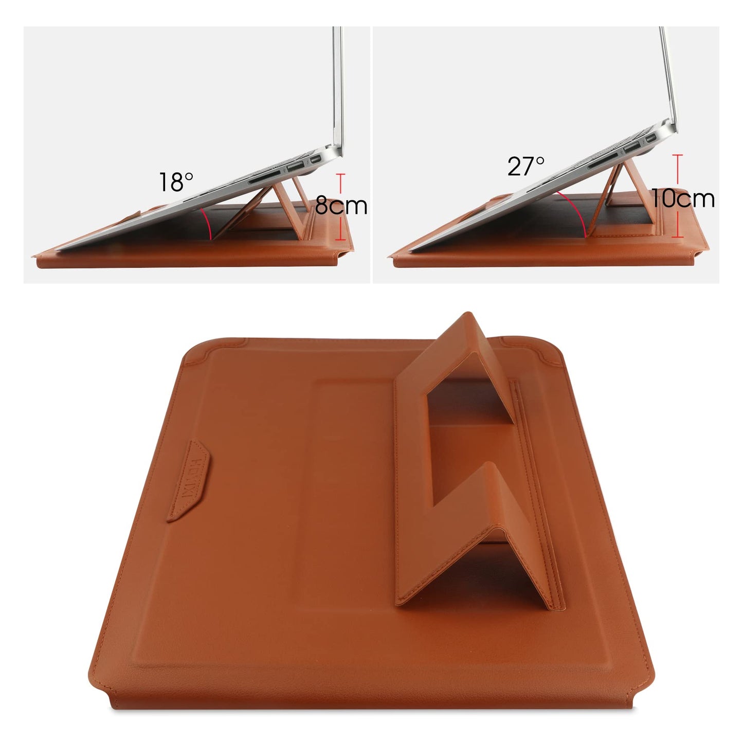HoYiXi 15 16 Inch Laptop Sleeve Case Leather Bag for MacBook Pro 16 2021 & 2019/ASUS Vivobook 15/Huawei MateBook D15/HP 15.6" PC/MacBook Pro 15/Surface Laptop 3/Dell Inspiron 15/IdeaPad, Brown