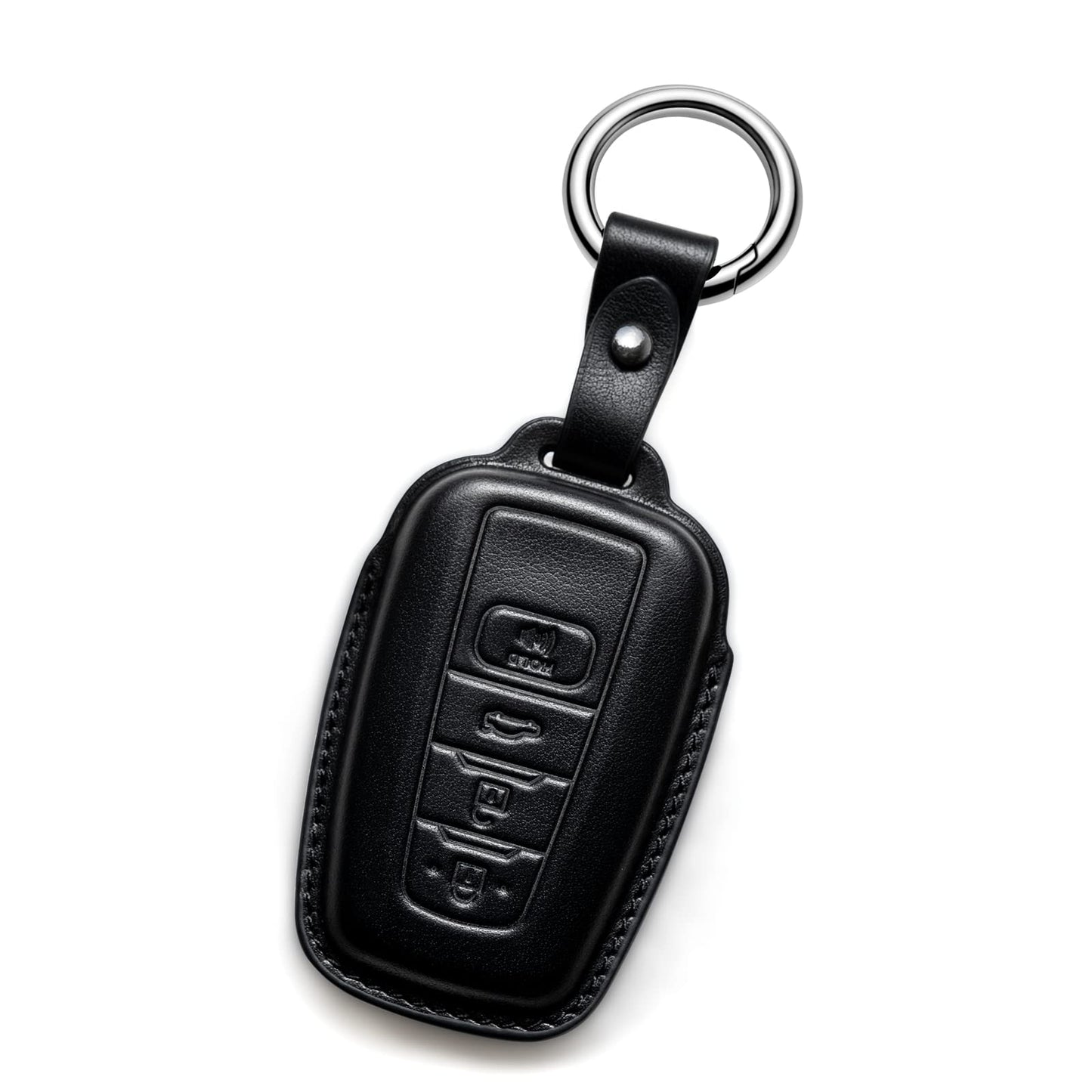 Smyfob Compatible with Toyota Key fob Cover Leather Toyota Keychain Holder case Protector Avalon Camry TRD Corolla Highlander Prius Prime RAV4 Prime CHR Accessories