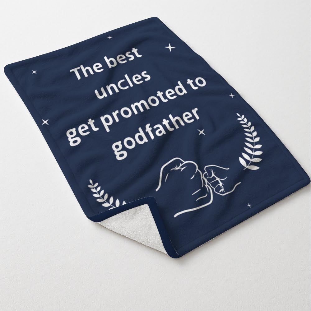 Godfather Gifts from Godchild Fleece Blanket Godfather Proposal Gifts Christmas Birthday Gift Baby Shower Christening Baptism Gift for Uncle Lightweight Cozy Flannel Throw Blanket 60"X50"