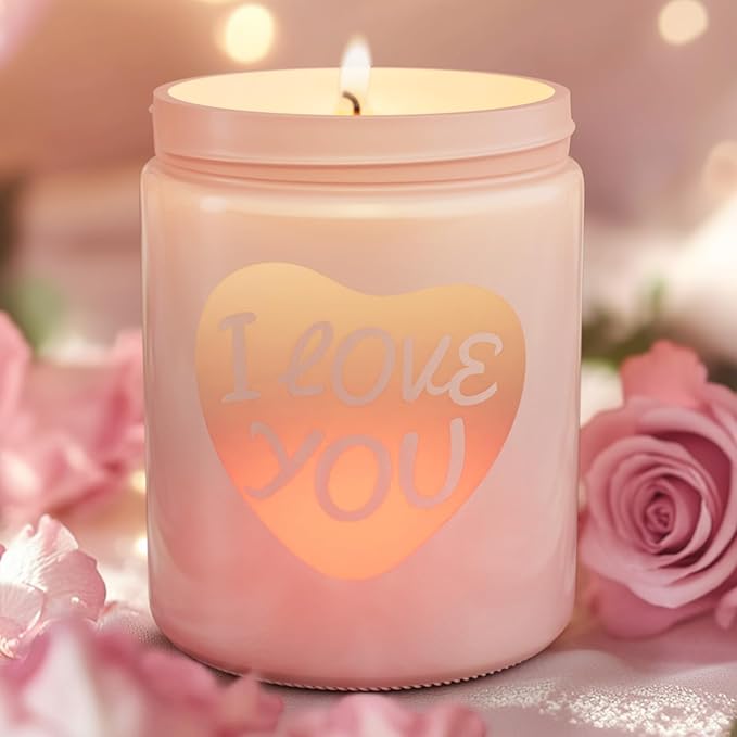 Christmas Candles with LED Light,Christmas Gifts for Women, Lemon Rose Scent Candles, Holiday Candle Gifts for Mom,Perfect for Xmas,New Year,Winter Décor,Over 40 Hours of Burn Time, 100% Soy Wax