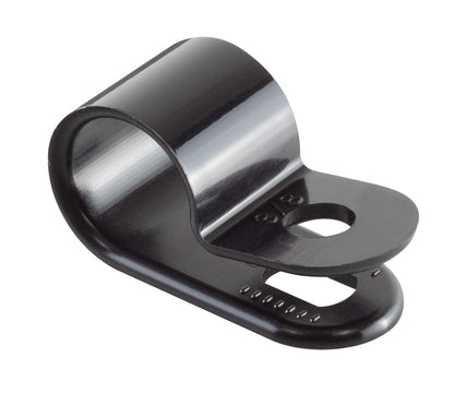 GTSE Black Nylon Plastic Cable Clamps, 3/8" Screw Mounts for Cable, Rope, Tube Management, 100 Pack
