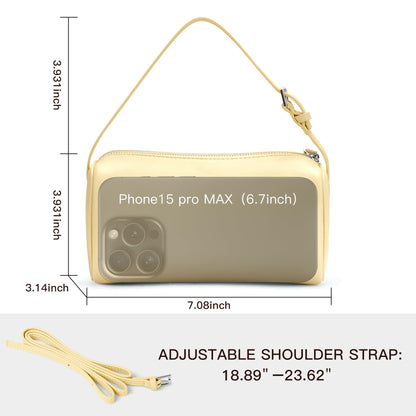 Hobo Crossbody Bags For Women,Vegan Leather Barrel Bag For Ladies,Designer Mini Pruse With Adjustable Strap,Baby Yellow